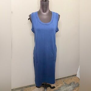 T by Talbots Women’s Sleeveless Blue Midi Tank Dress LP